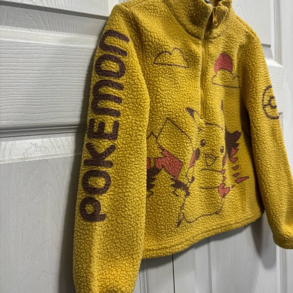 Pokemon Yellow Pikachu Sherpa Sweatshirt Pullover for Kids - Picture 3 of 7